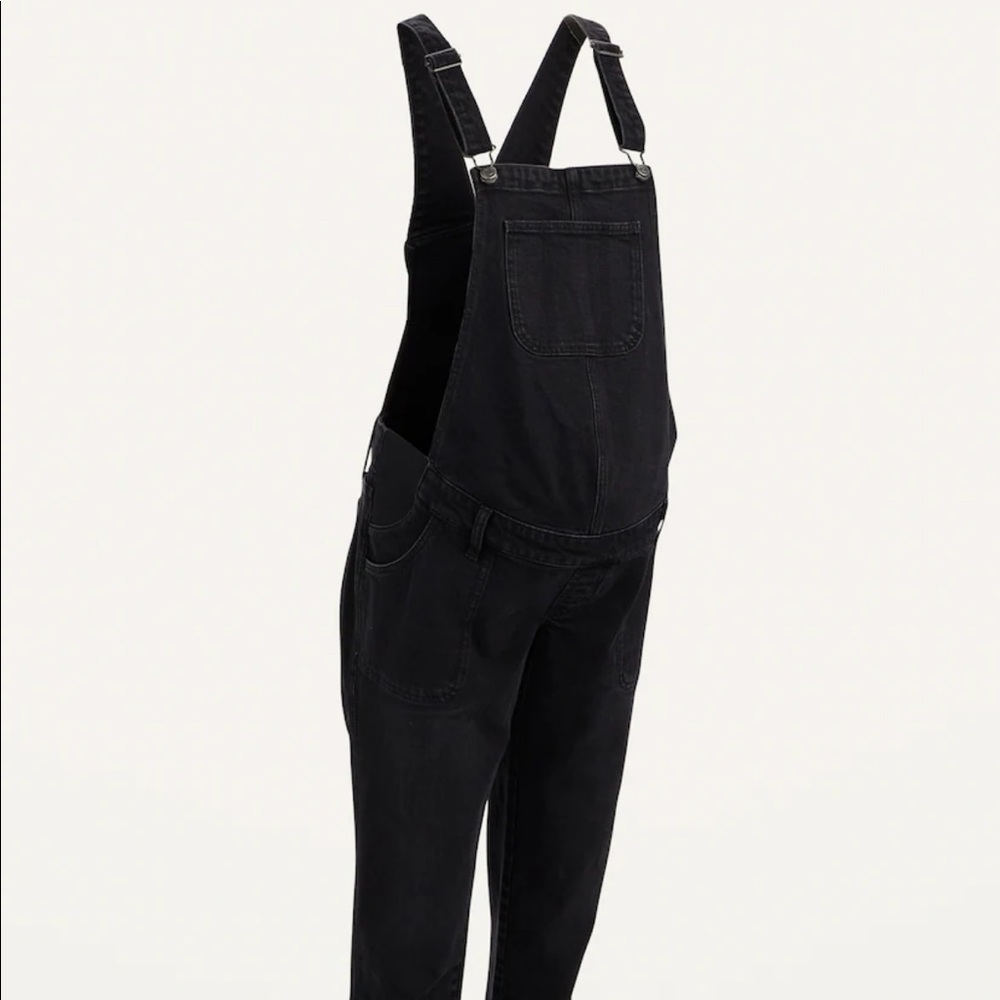 Black maternity overalls